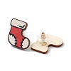 Christmas Printed Wooden Stud Earrings LS-EJEW-D046-02-1