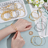 30Pcs 2 Colors Adjustable Iron Expandable Bangle Making BJEW-UN0001-63-4