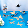 Unicraftale 12Pcs 6 Style Stainless Steel Butterfly Wall  Decoration Pendants STAS-UN0036-52G-3