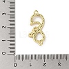 Rack Plating Brass Micro Pave Clear Cubic Zirconia Love Infinity Connector Charms KK-C052-42C-G-3
