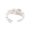 925 Sterling Silver Twist Cuff Open Rings for Women Men RJEW-P105-02S-3