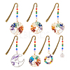 7Pcs 7 Styles Tibetan Style Alloy Bookmarks AJEW-UN00008-1