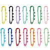 30Pcs 15 Colors Baking Paint Iron Brooch Findings IFIN-SC0002-01-1