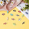 64Pcs 16 Style CCB Plastic Enamel Pendants CCB-FH0001-08-4