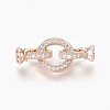 Brass Micro Pave Cubic Zirconia Fold Over Clasps KK-P164-14RG-1