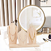 Bust Shaped Wood Jewelry Display Stands with 3-Slot Base ODIS-WH0038-69-6