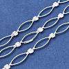 Handmade Brass Pave Clear Cubic Zirconia Horse Eye Link Chains CHC-G027-03S-1