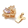 Brass Micro Pave Cubic Zirconia Box Clasps KK-U037-40G-D-2