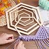 Wood Macrame Frames WOOD-WH0042-06-3