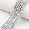 Electroplate Opaque Solid Color Glass Beads Strands EGLA-A034-P6mm-L16-1