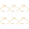 SUNNYCLUE 6Pcs Brass Slider Bracelets Makings AJEW-SC0001-29-1