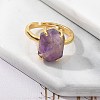 Hexagon Natural Amethyst Finger Rings RJEW-B113-02G-06-4