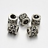 Tibetan Style Alloy Hollow Column with Flower Large Hole European Beads PALLOY-E381-03AS-NR-1