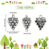 100Pcs Grape Tibetan Style Alloy Pendants TIBEP-SC0002-47-2