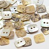 2-Hole Square Mother of Pearl Buttons SHEL-N033-24-1