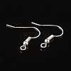 Silver Color Plated Brass Earring Hooks X-EC135Y-S-1