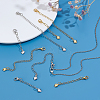 8Pcs 4 Styles Brass Chain Extender with Heart Charms and Lobster Claw Clasp FIND-ME0002-41-4