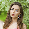 4 Pairs 4 Styles Round & Rectangle & Polygon & Ring Brass Dangle Hoop Earrings EJEW-AN0003-06-6