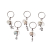 5Pcs 5 Styles Spiral Shell Keychain KEYC-JKC00870-02-1