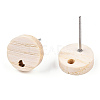 Ash Wood Stud Earring Findings EJEW-N017-011T-3