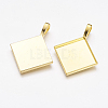 Rhombus Alloy Pendant Cabochon Settings LS-PALLOY-D336-G-NR-2