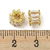 Rack Plating Brass Micro Pave Pink Cubic Zirconia European Beads KK-L215-327G-01-3