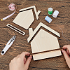 2Pcs 2 Styles House Shaped Wood Embroidery Display Card Holders ODIS-FH0001-19-3