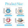 32Pcs 16 Styles Evil Eye Zinc Alloy Epoxy Resin Connector Charms ENAM-TA0001-33-14