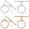 10Pcs 2 Colors Brass Toggle Clasps KK-BBC0021-22A-1