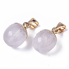 Top Golden Plated Natural Quartz Crystal Pendants G-T131-03O-2