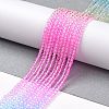 Transparent Gradient Color Glass Beads Strands GLAA-G101-2mm-07-3