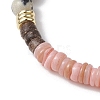 Round Natural Dalmatian Jasper & Glass & Wooden Beaded Stretch Bracelets for Women BJEW-JB10845-4