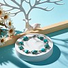 Heart & Tortoise Synthetic Turquoise Beaded Anklet AJEW-AN00459-02-2