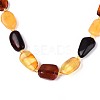 Natural Amber Nuggets Graduated Beaded Necklaces NJEW-T019-09-4