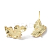 Brass with Cubic Zirconia Stud Earrings Findings KK-B087-09G-2