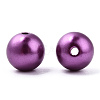 Spray Painted ABS Plastic Imitation Pearl Beads OACR-T015-05B-11-1