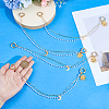 4Pcs Acrylic Pearl & Brass Chain Boot Strap Chains HJEW-DR00228-3