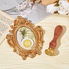 Brass Wax Seal Stamp with Wood Handle AJEW-WH0412-0268-4