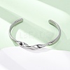 304 Stainless Steel Cuff Bangles for Women BJEW-D361-03P-2
