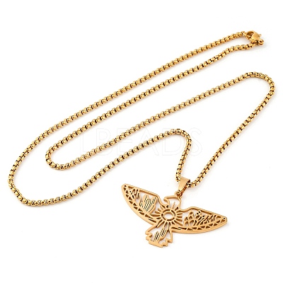 201 Stainless Steel Pendant Necklaces LS-NJEW-C066-18G-1