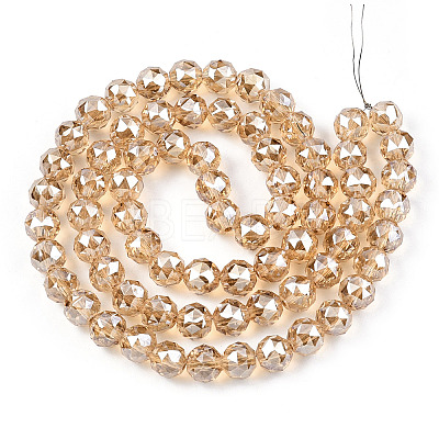 Electroplate Transparent Glass Beads Strands EGLA-N002-34C-C07-1