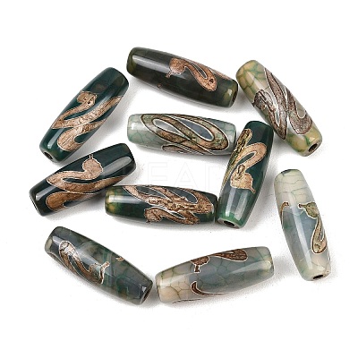 Tibetan Style dZi Beads TDZI-E004-58-1