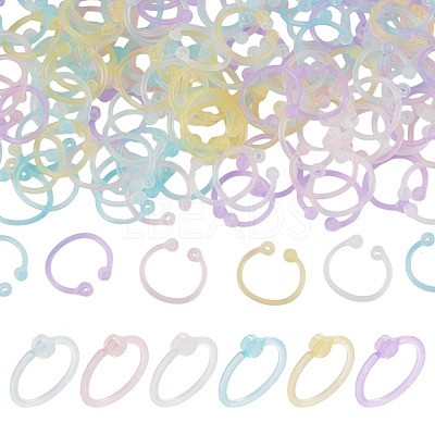 150Pcs 6 Colors Plastic Loose Leaf Book Binder Hinged Rings FIND-TA0010-54C-1