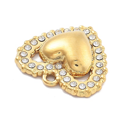 304 Stainless Steel Rhinestone Pendants STAS-R155-035A-G-1