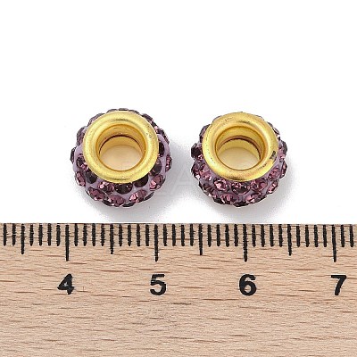 Alloy Rhinestone Clay Pave Beads ALRI-D300-04G-11-1