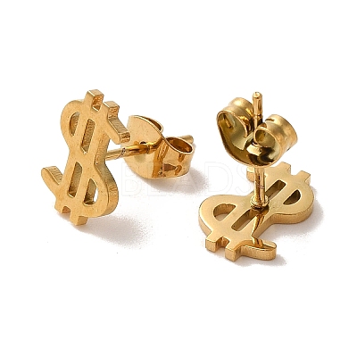PVD Vacuum Plating 304 Stainless Steel Stud Earrings EJEW-Z040-18G-1
