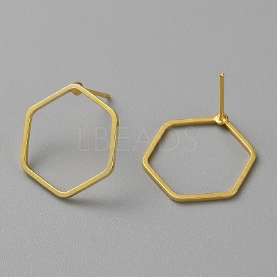 Golden Brass Hollow Geometry Stud Earrings EJEW-WH0012-127C-1