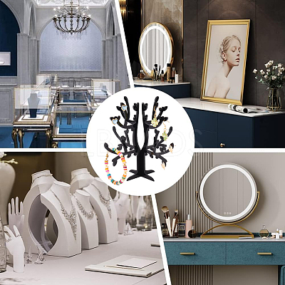 Opaque Acrylic Earring Display Tree Stands ODIS-WH0025-117-1