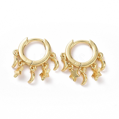 Brass Huggie Hoop Earrings EJEW-K083-44G-1