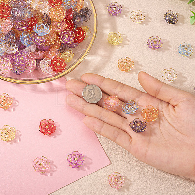 Camellia Transparency Acrylic Beads RESI-TA0004-27A-1